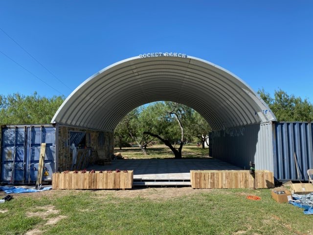 The Rocket Ranch pavilion at the Campground in daylight