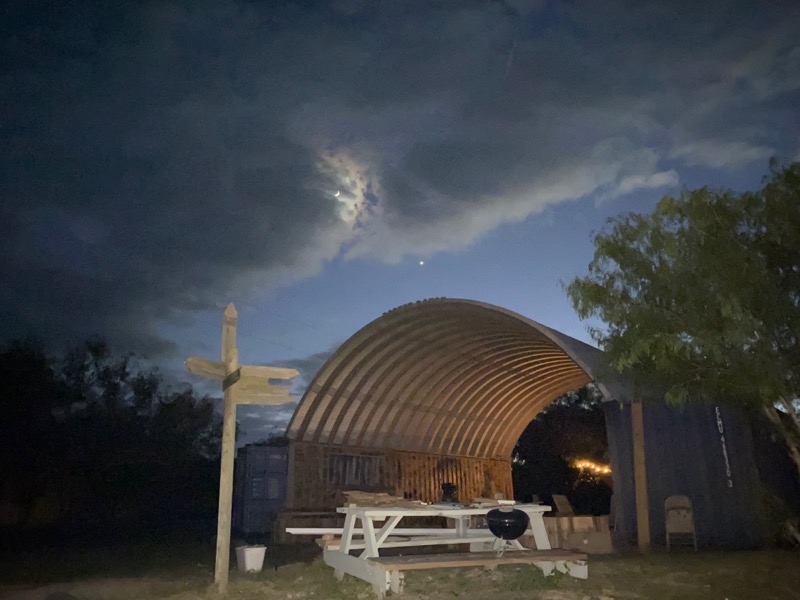 The Rocket Ranch campground on the Rio Grande at night