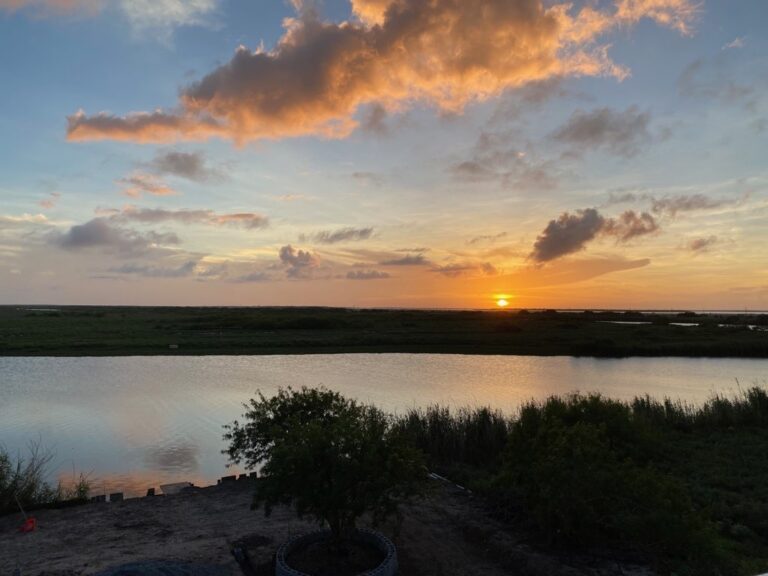 Sunset over the Rio Grande at Rocket Ranch near Brownsville, Texas