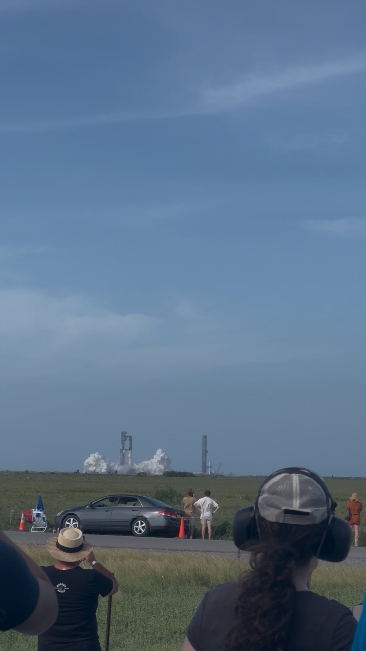 View of the Starship launch pad from Rocket Ranch